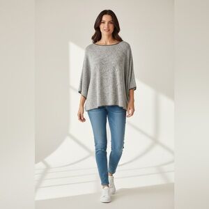 J. Jill Pure Jill Linen Blend Split Hem Tunic Gray Size XL